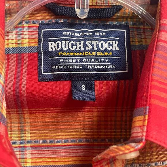 Panhandle Slim Rough Stock Western Small Red Colorful Plaid Pearl Snap Shirt - Picture 4 of 4